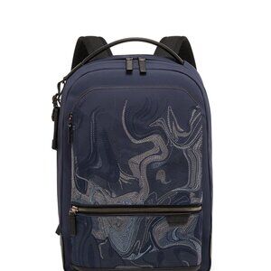 TUMI Harrison Bradner Backpack Navy Liquid Embroidery